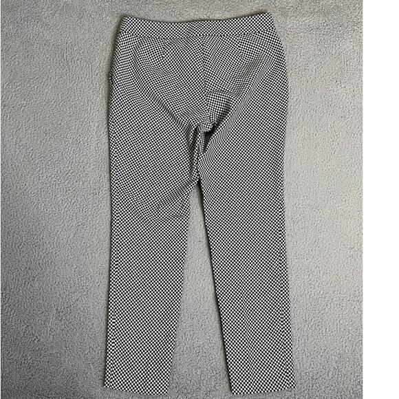 Dalia Collection Pants 6 Small Check Slim Leg Stretch Knit Low Rise Black White - Picture 4 of 16